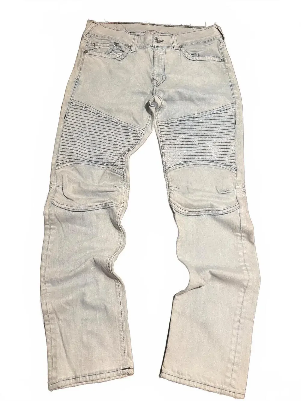 True Religion Ricky Moto, straight fit/ribbed moto panels